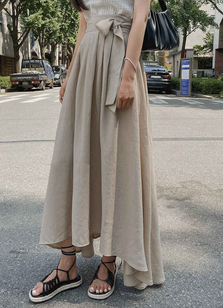 Pluto Dress 特色仿兩件拼色A型連身裙 - Nude Matcha 米綠色 (CB611) main image 0